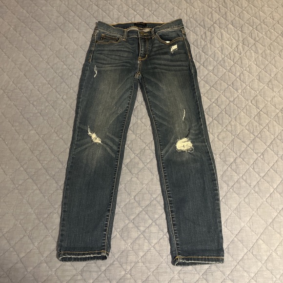 Judy Blue Distressed Skinny Jeans in Dark‎ Blue - Picture 1 of 6